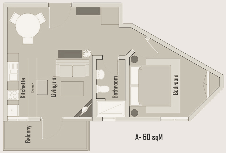 1 Bedroom Residences Floor plan
