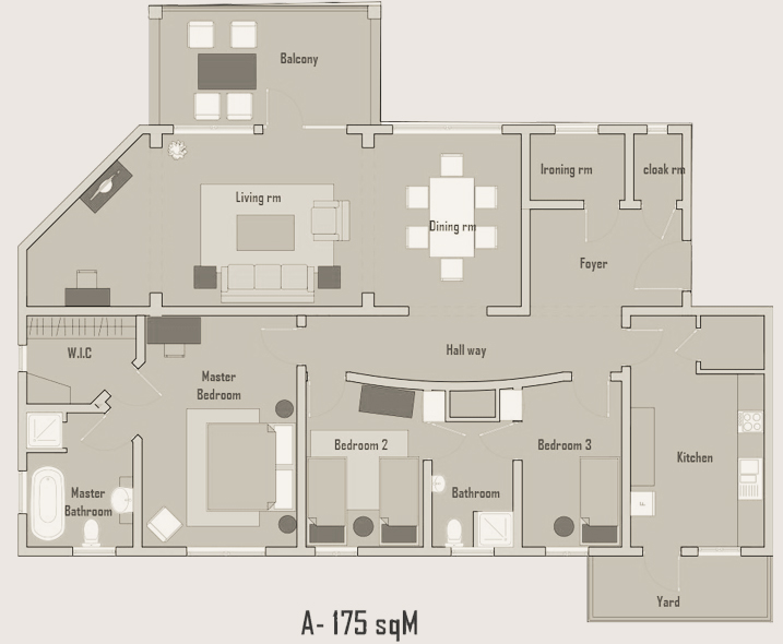 3 Bedroom Residences Floor Plan