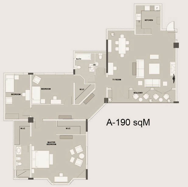 Executive 3 Bedroom Apartment Floor plan