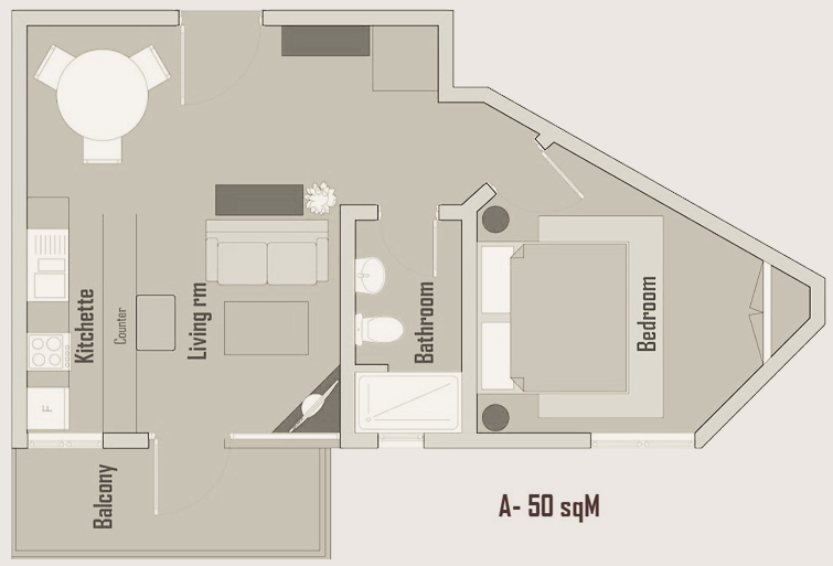 Palacina Studio Kitchenettes Floor plan