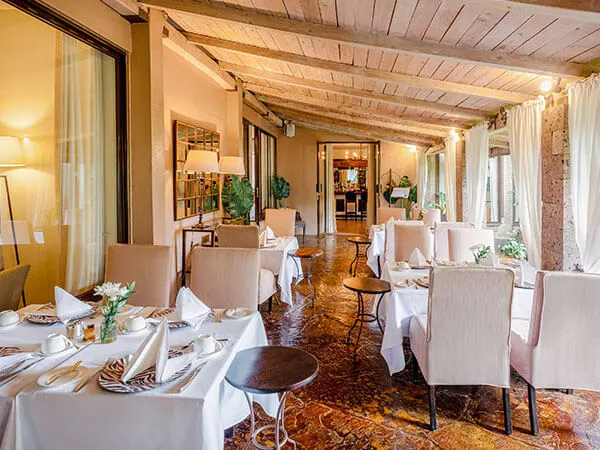 Charming hotel dining area